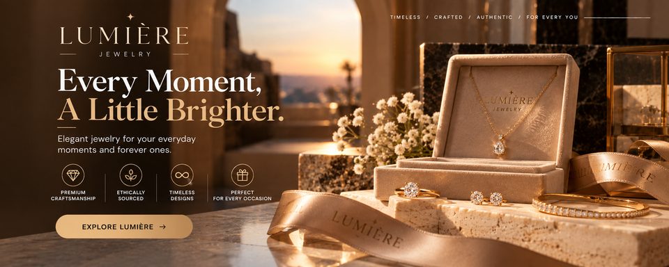 Web banner designed for Lumière, a jewellery store concept