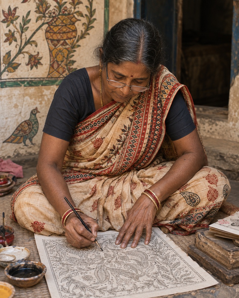 Senior artist at work