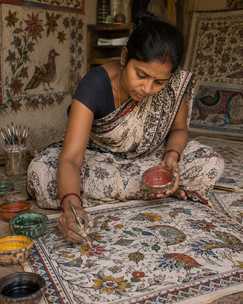 Artist filling colour