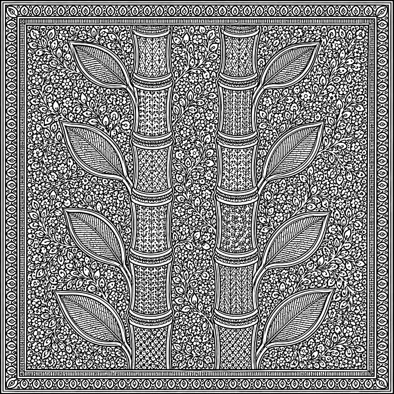 Bamboo motif, Mithila line drawing