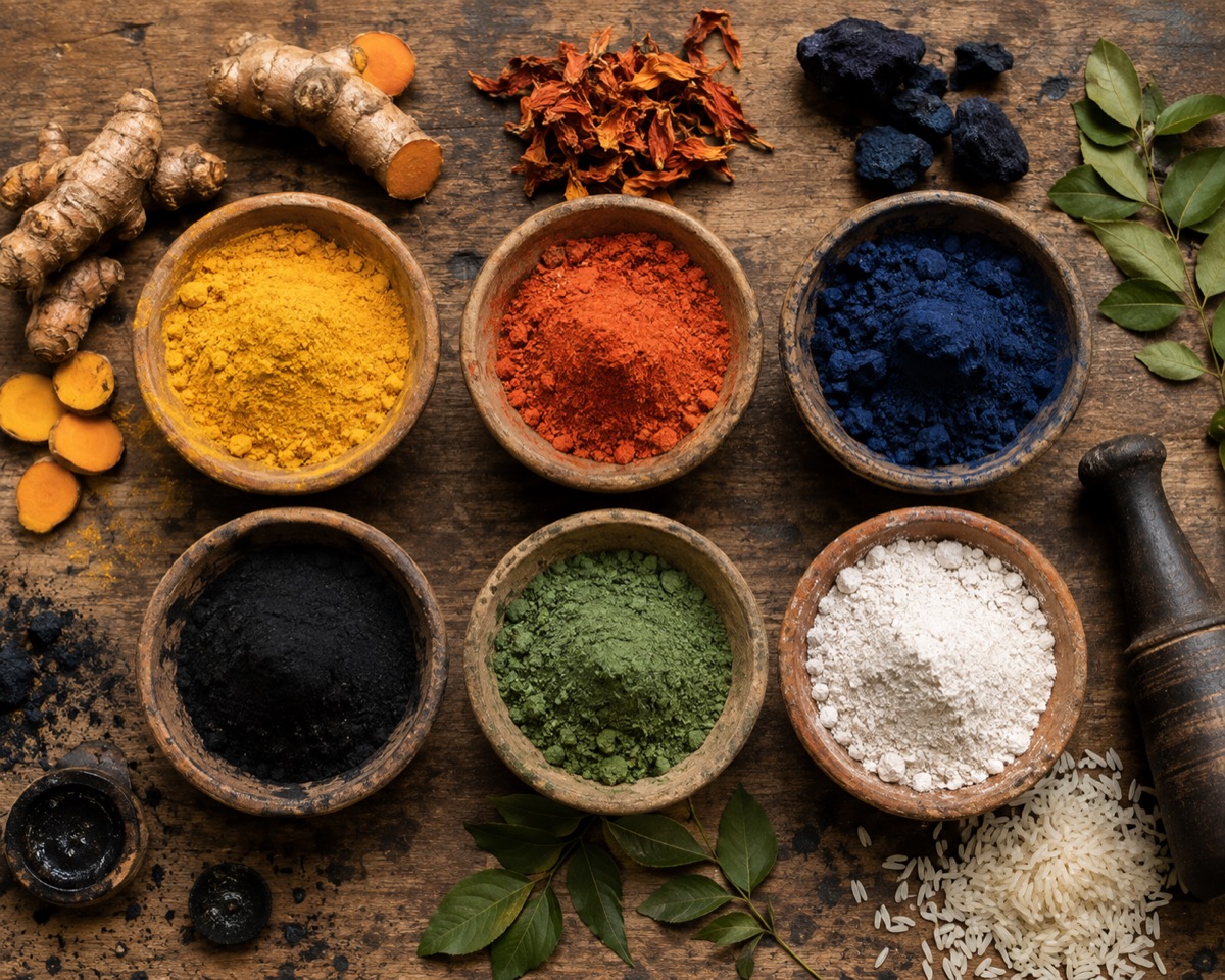 Bowls of natural pigment