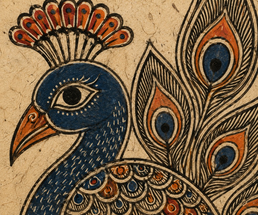 Peacock panel detail