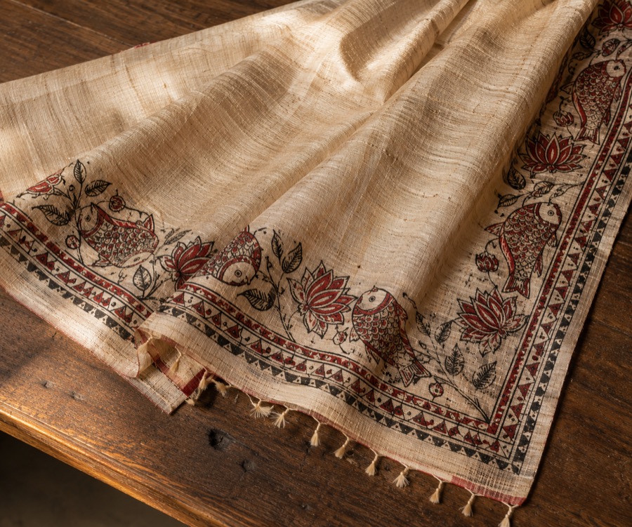 Painted silk stole